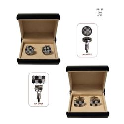 B0G002 Checkerboard Design Cuff Links by the Pair