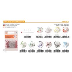 M00215 Ironable Glass Head Pins, 100pcs/Box