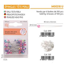 M00218 Pearlized Head Pins, 100pcs/Box