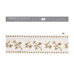 07871 Embroidered Trim with Flowers, 50mm