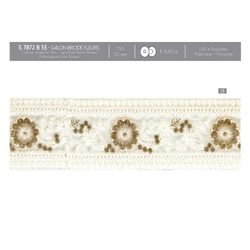 07872 Embroidered Trim with Flowers, 55mm