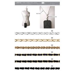 31024 Aluminum Chain with Faux Leather Lacing, 8mm