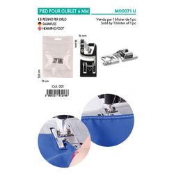 M00071 Hemming Foot, 6mm Hems