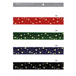 16629 Velvet Ribbon with Gold Stars, 25mm
