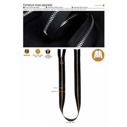 M01976 Separable Metal Zipper, 5mm