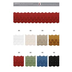 05878 Scalloped Eyelet Lace with Floral Design, 40mm