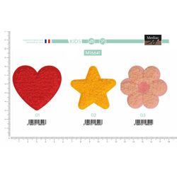 M16641 Fuzzy Heart, Star, Flower Appliques