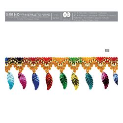 11157 Multicolor Feather Sequin Fringe, 50mm