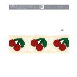 11175 Crochet Galon Trim with Cherries, 50mm