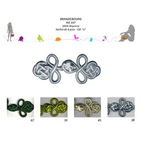 00837 Frog Closure, 100% Rayon