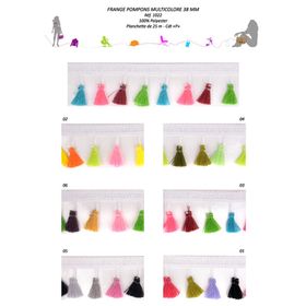 01022 Multicolored Tassel Fringe, 38mm