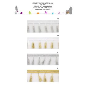 01023 Lurex Tassel Fringe, 38mm