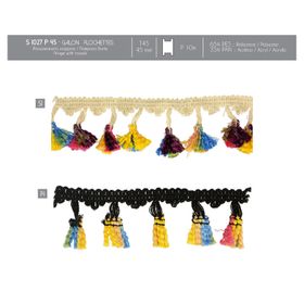 01027 Multicolor Tassel Fringe, 45mm