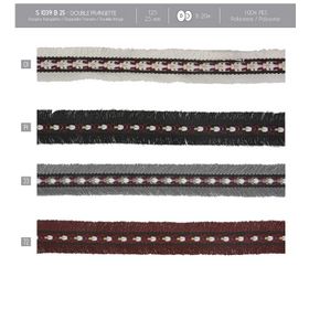 01039 Double Edge Fringe Trim, 25mm