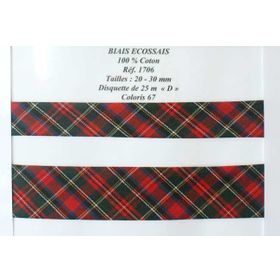 01706 Cotton Bias, Plaid, 20mm & 30mm