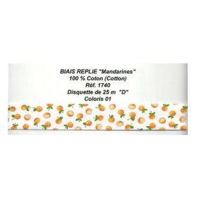 01740 Novelty Bias, 100% Cotton, Oranges