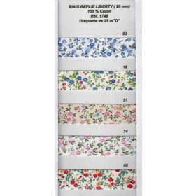 01748 Floral Print Bias , 100% Cotton