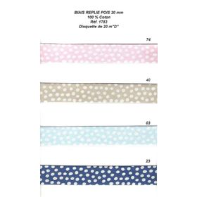 01783 Polka Dot Bias, 20mm - 100% Cotton