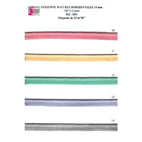 01803 Striped Piping, 100% Cotton, 10mm