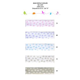 01826 100% Cotton Heart Bias