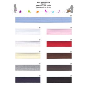 01847 100% Cotton Jersey Bias, 18mm
