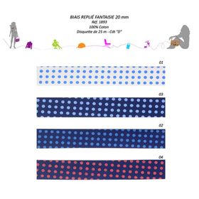 01893 Polka Dot Bias, 100% Cotton