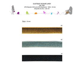01938 Lurex Velvet Elastic 10mm-15mm