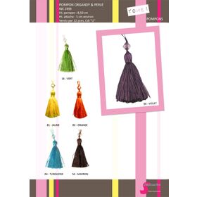 02999 Tassel with Organdy & Bead