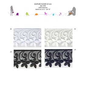 03706 100% Polyester Flower Lace - 52mm