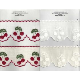 03933 Cherries, Embroidered Trim, 95mm
