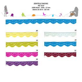 04122 100% Nylon Raschel Lace, 12mm