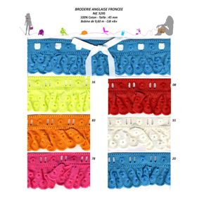 05295 100% Cotton, Ruffled Eyelet 45mm