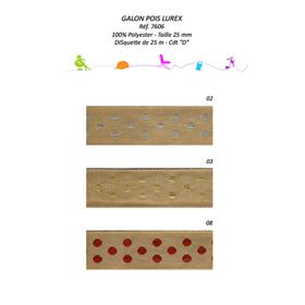 07606 Lurex Polka-Dot, 25mm
