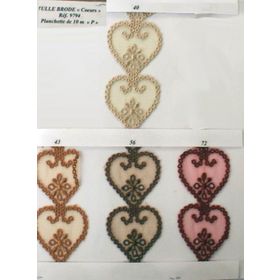 09794 Embroidered Hearts on Tulle