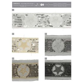 11095 Sequin Glitter Star Galon, 50mm
