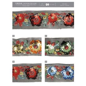 11102 Sequin Flower Trim, 60mm