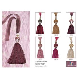 12001 Tieback w/ Leaf Bead & Tassel
