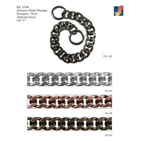 12100 Plastic Chain Tieback, Metal Look