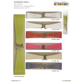 12435 Faux Leather Tieback, 4cm x 42cm