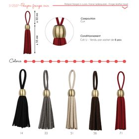 12527 Leather Tassel with Gold Top