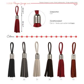 12528 Leather Tassel with Silver Top
