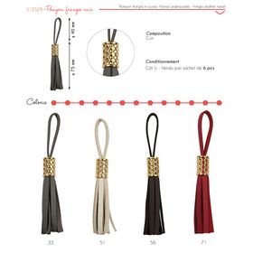 12529 Leather Tassel with Gold Top