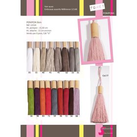 12534 Tassel with Wooden Cylinder Bead