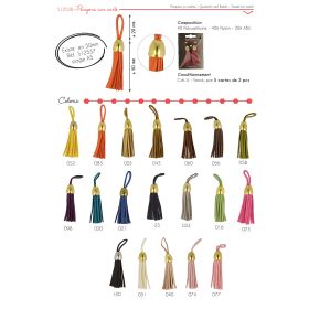 12538 Faux Leather Tassels w/Cap, 5cm