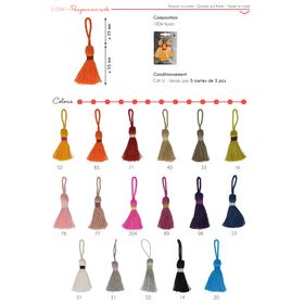 12541 Carded Tassels, 5.5cm, (3 Pcs/Card)