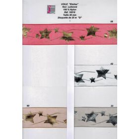 16518 Sheer Ribbon - Lurex Stars, 38mm