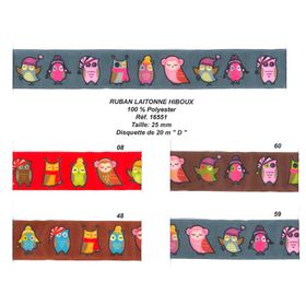 16551 100% Polyester Wired Owl Ribbon