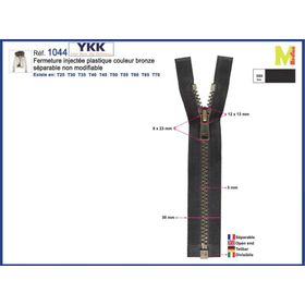 M01044 Plastic Zipper (Bronze Colored)