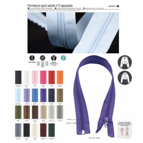 M01909 Adult Sport Zipper, #5 Separable