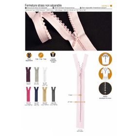 M01940 Rhinestone Teeth Zip. (Non-Sep.)